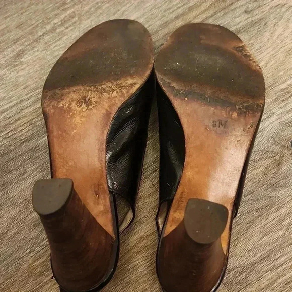 Garolini Black patent leather, leather insole, peeptoe sling back vintage - Picture 6 of 10